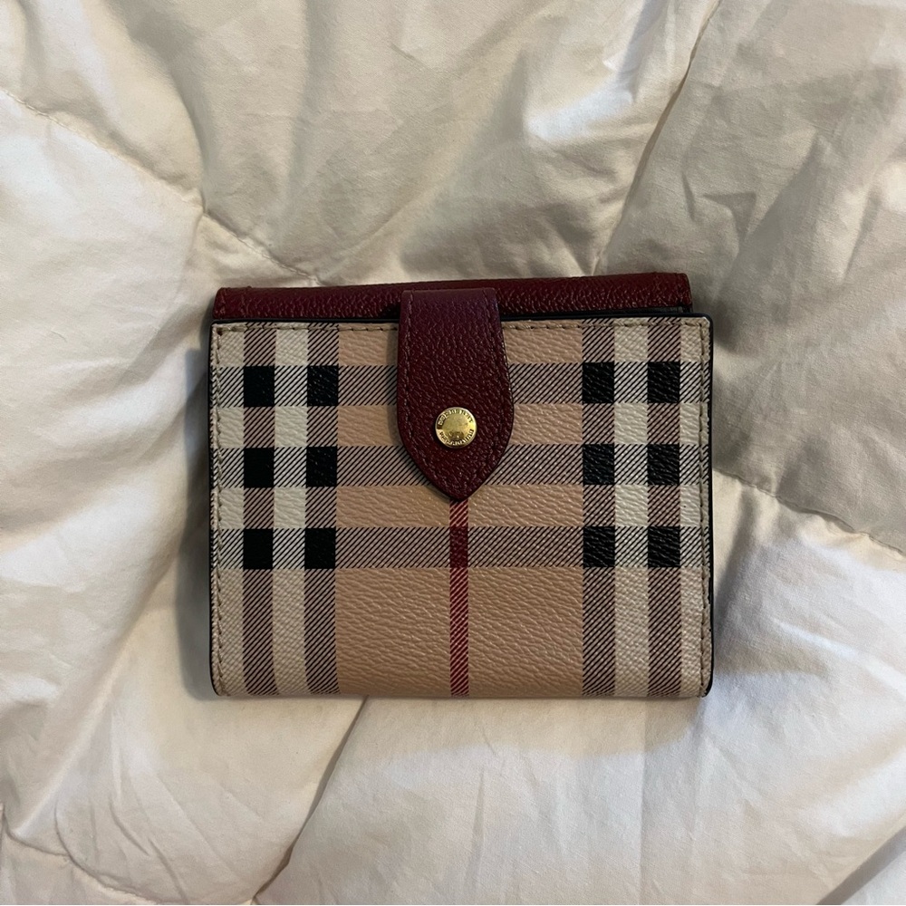 Burberry Burgundy and Beige Wallet - Picture 2 of 8